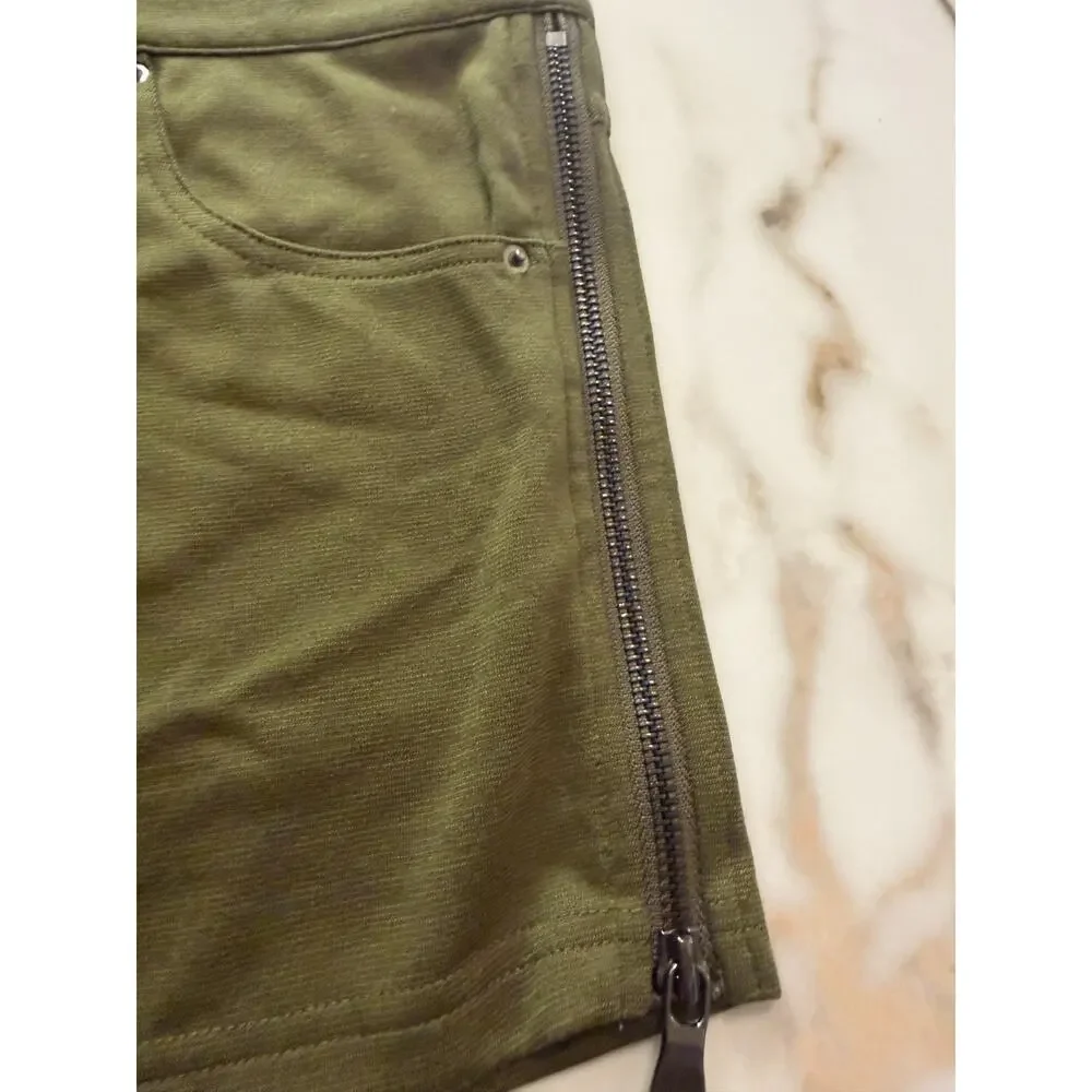 NEW Andrew Christian mens F.A.G. Capsule Zipper Shorts Color Olive Green Size 34